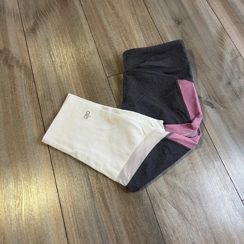 ALO Yoga Crop Leggings‎ Womens Activewear Athletic Gray Medium Bin A-11